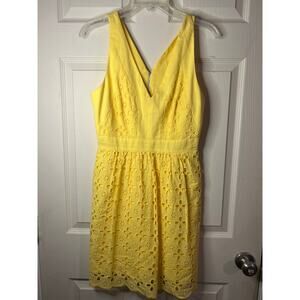 Laundry by Shelli Segal Yellow Eyelet dress size 2